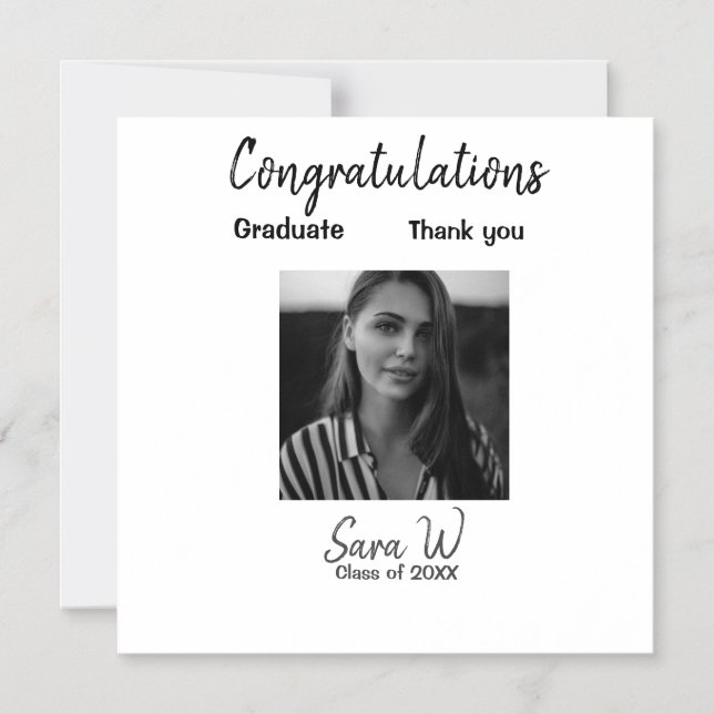 Convite Magnético Parabéns classe de nome de ano de adição escola co (Frente)