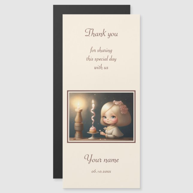 Convite Magnético Parabéns, garota 01 (Frente/Verso)