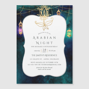 Convite Magnético Partido da Noite Árabe