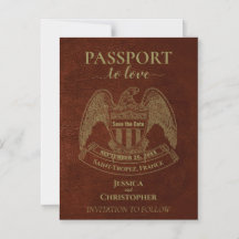 Passaporte Laranja Destino Casamento Salvar a Data