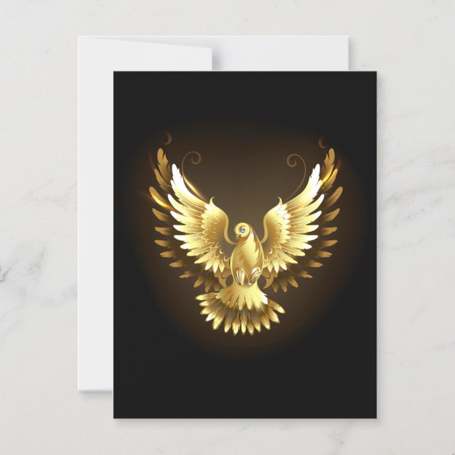 Convite Magnético Paz de pompom dourado em preto (Frente)