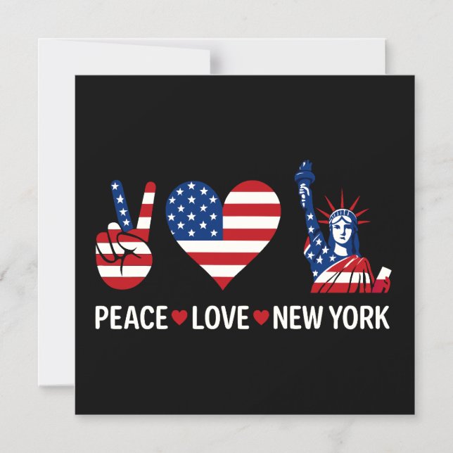 Convite Magnético Peace Love New York (Frente)