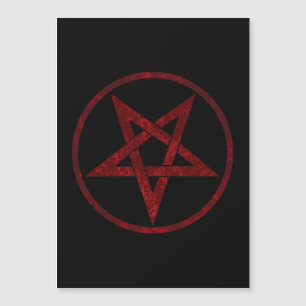Convite Magnético Pentagrama do diabo vermelho