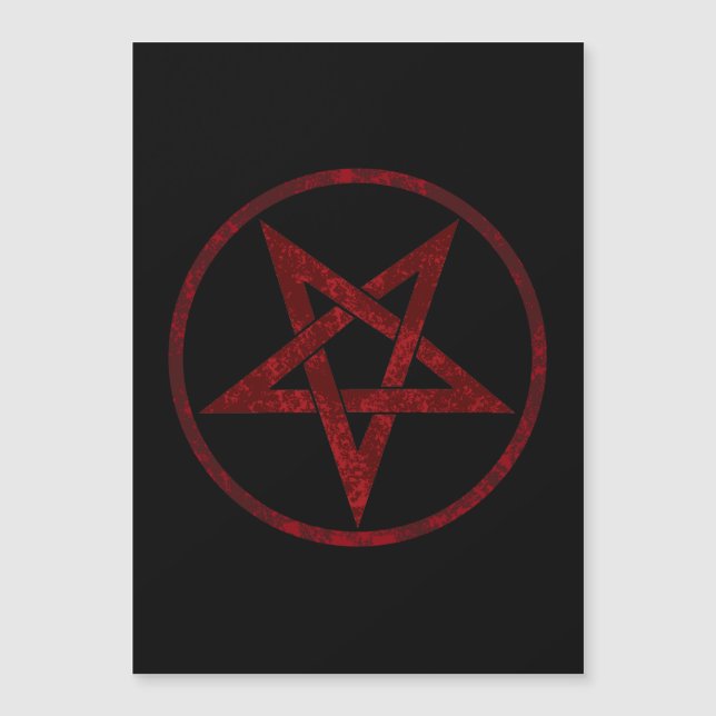 Convite Magnético Pentagrama do diabo vermelho (Frente)