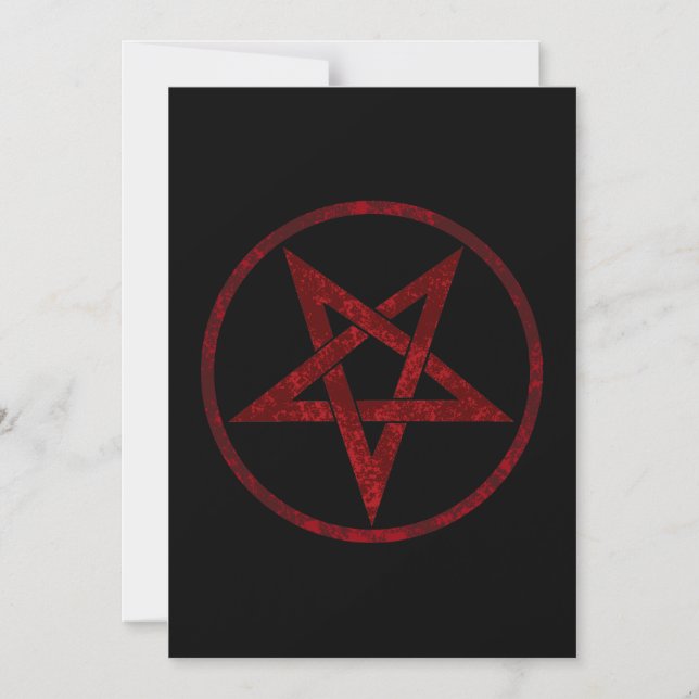 Convite Magnético Pentagrama do diabo vermelho (Frente)