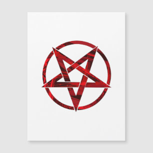 Convite Magnético Pentagrama do diabo vermelho