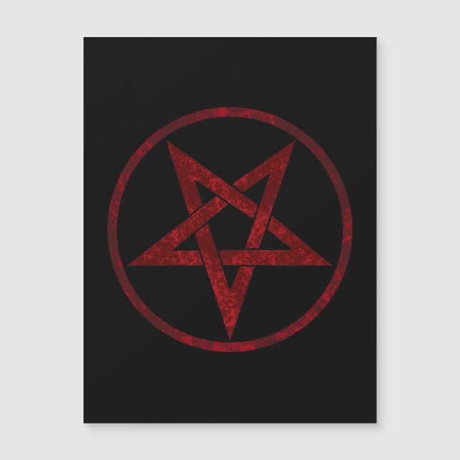 Convite Magnético Pentagrama do diabo vermelho (Frente)