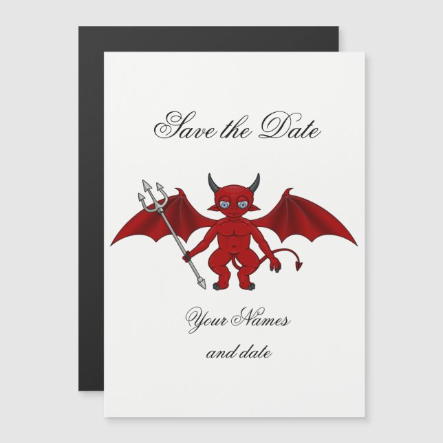 Convite Magnético Pequeno Diabo Vermelho Thunder_Cove (Frente/Verso)
