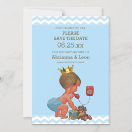 Convite Magnético Pequeno Príncipe ao Telefone Salve a Cinza Azul