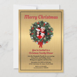 Convite Magnético Personalização da Foto da Família de Janto de Nata