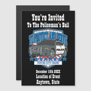 Convite Magnético Personalizável Editável Qualquer Carro de Políc