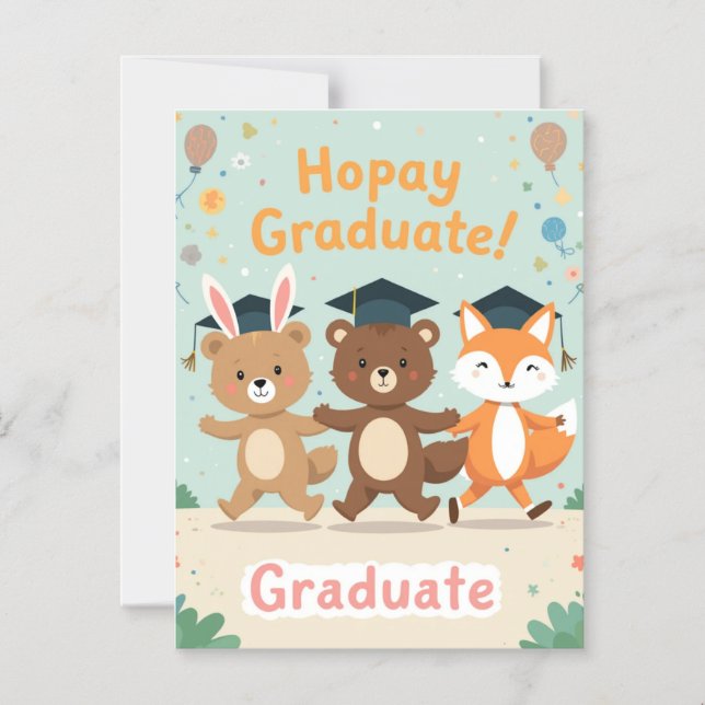 Convite Magnético Personalized Kids Graduation Card (Frente)