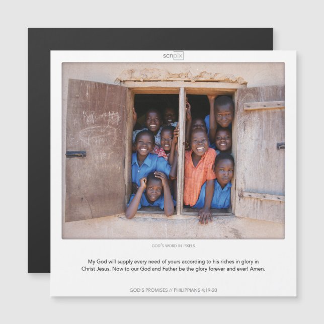 Convite Magnético Philippians 4:19-20 IMAGEM magnética SCRIPIX DE PR (Frente/Verso)