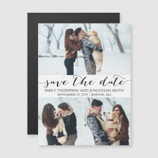 Convite Magnético Picture Wedding Save The Date Magnet, Três Fotos