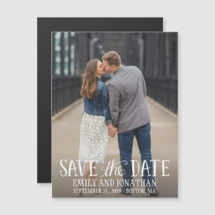 Convite Magnético Picture Wedding Save The Date Magnets, Lettered