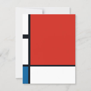 Convite Magnético Piet Mondrian - Abstrato Geométrico de Composição