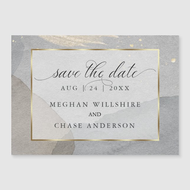 Convite Magnético Pincelada de Aquarela em Pedra de Granito Salve a  (Frente)