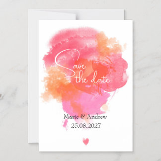 Convite Magnético Pink watercolor Save the date