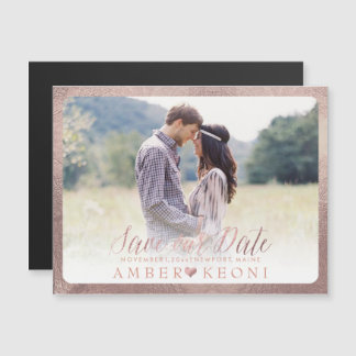 Convite Magnético PixDezines Salve nossa Rosa de Data/Faux Dourada