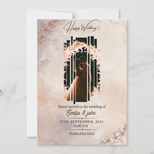 Convite Magnético Placa magnética, tamanho: 5" x 7", envelopes: bran (Frente)