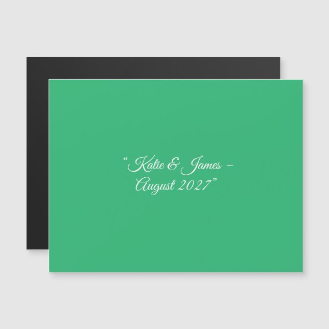 Convite Magnético Plano Fundo Verde Menta – Design de Casamento (Frente/Verso)
