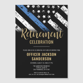 Convite Magnético Polícia de Linha Azul Fino da Polícia