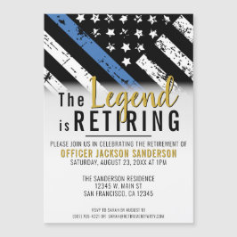 Convite Magnético Polícia de Linha Azul Fino da Polícia