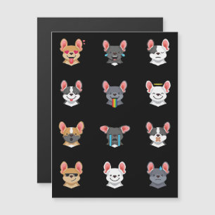 Convite Magnético Presente Frenchie   French Bulldog Face Emocional