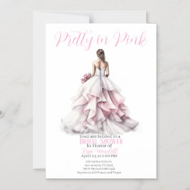 Convite Magnético Pretty in Pink Bridal Shower Invitation 