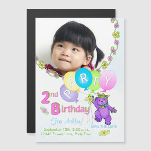 Convite Magnético Princesa Bear - Partido segundo aniversário Person