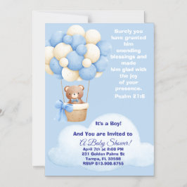 Convite Magnético Psalm 21:6 Boy Baby Shower Invitation
