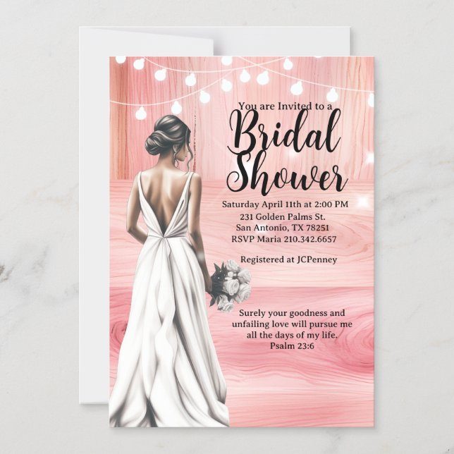 Convite Magnético Psalm 23:6 Bridal Shower Invitation  (Frente)