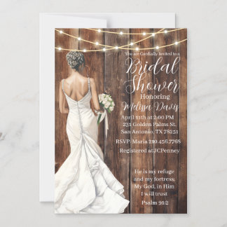 Convite Magnético Psalm 91:2 Bridal Shower Invitation