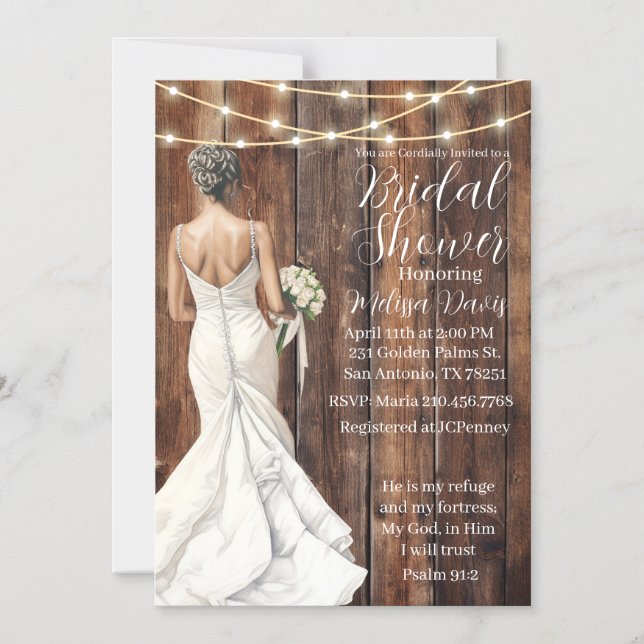 Convite Magnético Psalm 91:2 Bridal Shower Invitation (Frente)