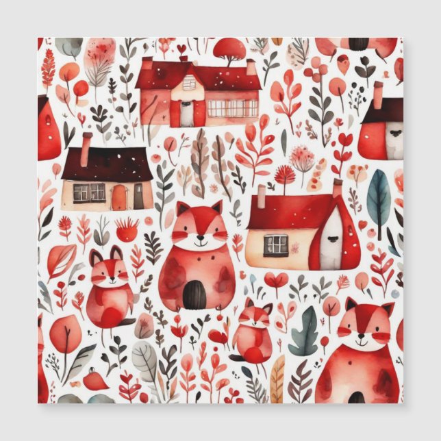 Convite Magnético Quadro magnético do campo vermelho do núcleo da ca (Frente)