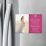 Convite Magnético Quinceañera Salve a Data Foto Fuschia Rosa<br><div class="desc">Compartilhe a alegre notícia de uma próxima comemoração de Quinceañera com fotos modernas de chic, para salvar a data de convites magnéticos. A imagem e toda a redação desta modelo são simples de personalizar, e o suporte magnético facilita a exibição da família e dos amigos. As cores e os estilos...</div>