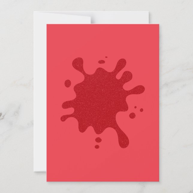 Convite Magnético Red Splash on Tomato Red Magnetic Invite (Custom) (Frente)