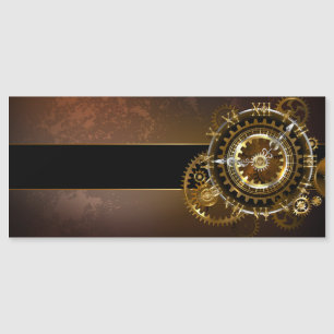 Convite Magnético Relógio a vapor com engrenagens antigas