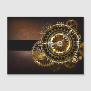 Convite Magnético Relógio steampunk com engrenagens antigas