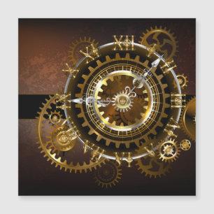 Convite Magnético Relógio steampunk com engrenagens antigas