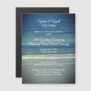 Convite Magnético Renovando Vows Beach Ceremony Ocean Background