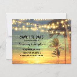 Convite Magnético Romantic Beach Sunset Salve a data