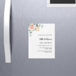 Convite Magnético Rosa dourado floral verde luxo<br><div class="desc">Um fundo branco chic. Decorados com ouro-rosa e folhas de eucalipto cor-de-rosa-esbranquiçada,  flores de rosa e cor-de-rosa-esbranquiçada,  galhos,  verde-verde e um cinzeiro de ouro falso. Personalize e adicione seu nome e detalhes da festa.</div>