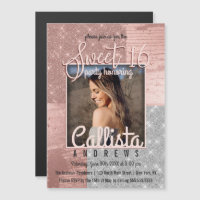 Rosa moderno Dourado Silver Glitter Foto Sweet 16