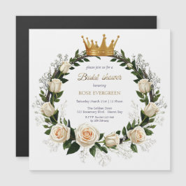 Convite Magnético Rosas brancas e Chá de panela respiratório do bebê