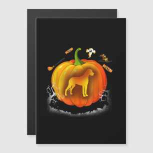 Convite Magnético rotiweiller cão fantasia de abóbora halloween
