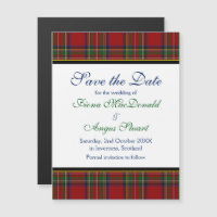 Royal Stuart Tartan Wedding Salve o ímã de data
