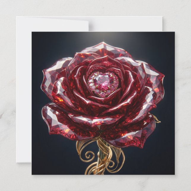 Convite Magnético Rubies Red Magnet Card (Frente)