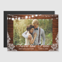 Rustic Wood String Lights Lace Foto Salvar Data