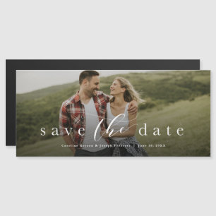 Convite Magnético Salvar a data com o script elegante foto horizonta